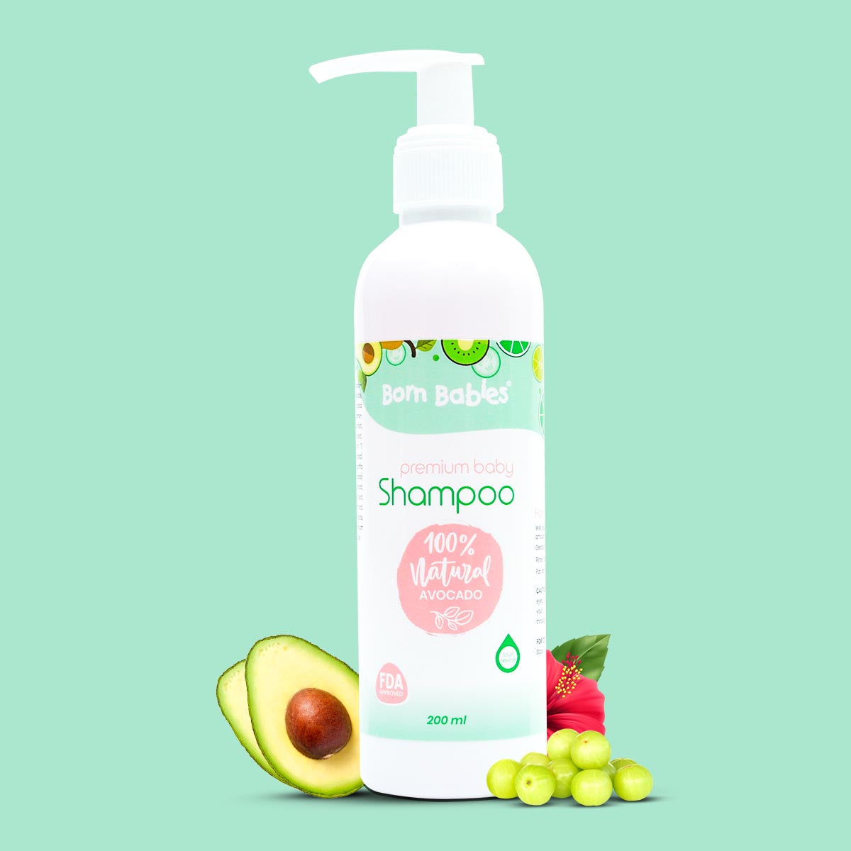 Born Babies Baby 100% Natural Tear Free Shampoo Combo (2PCS)- 200ML (Buy 1 Get 1 Free)