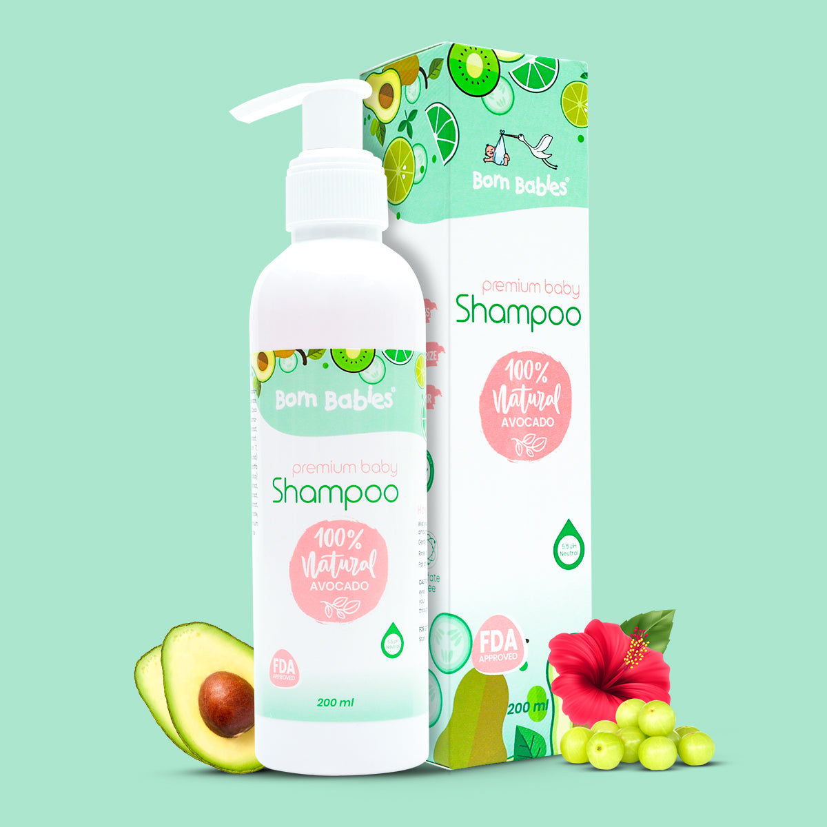 Born Babies Baby 100% Natural Tear Free Shampoo - 200ML