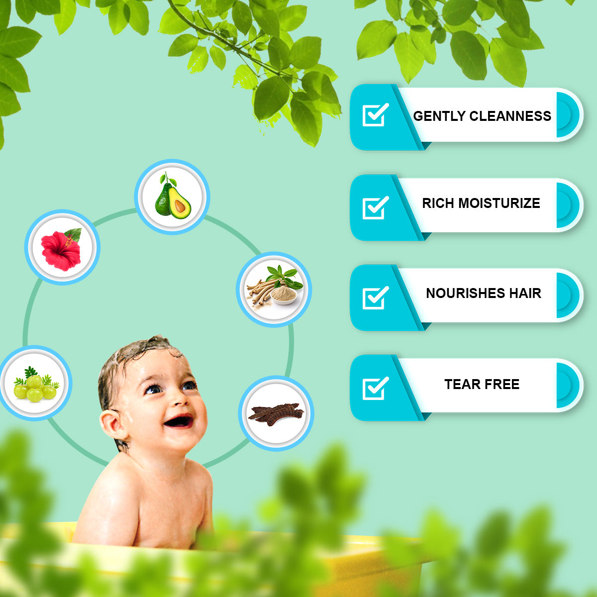 Born Babies Baby 100% Natural Tear Free Shampoo Combo (2PCS)- 200ML (Buy 1 Get 1 Free)