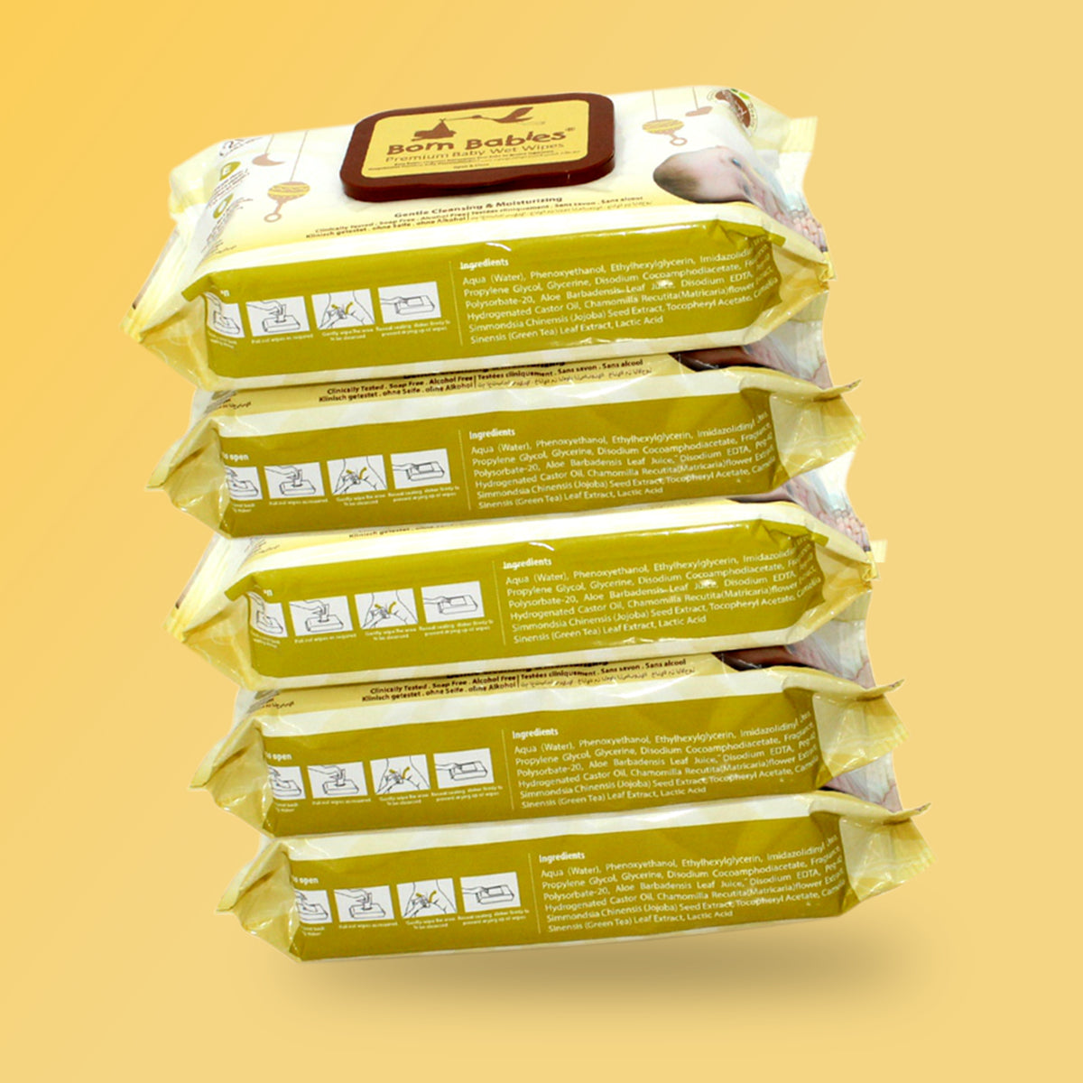 Born Babies Baby Moisturizing Wet Wipes With Fragrance with lid (72 Pcs)