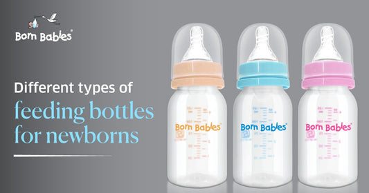 Different types of feeding bottles for newborns