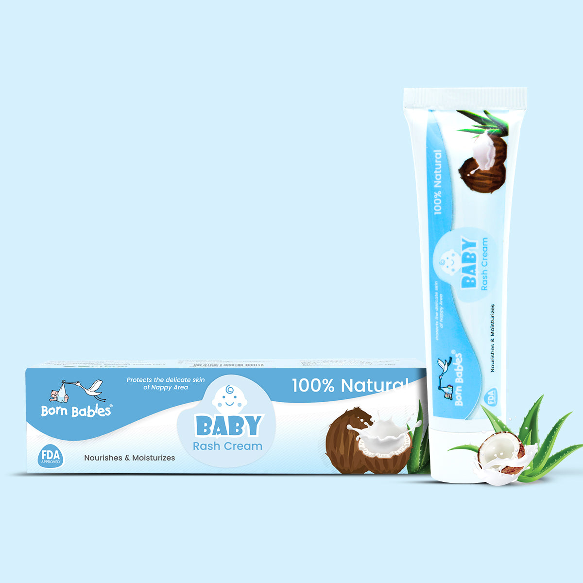 Born Babies Baby Diaper Anti Rash Cream Combo (2PCS) - 50GM (Buy 1 Get 1 Free)