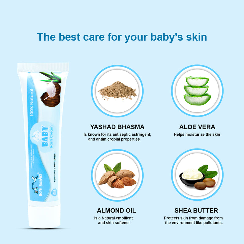 Born Babies Baby Diaper Anti Rash Cream Combo (2PCS) - 50GM (Buy 1 Get 1 Free)