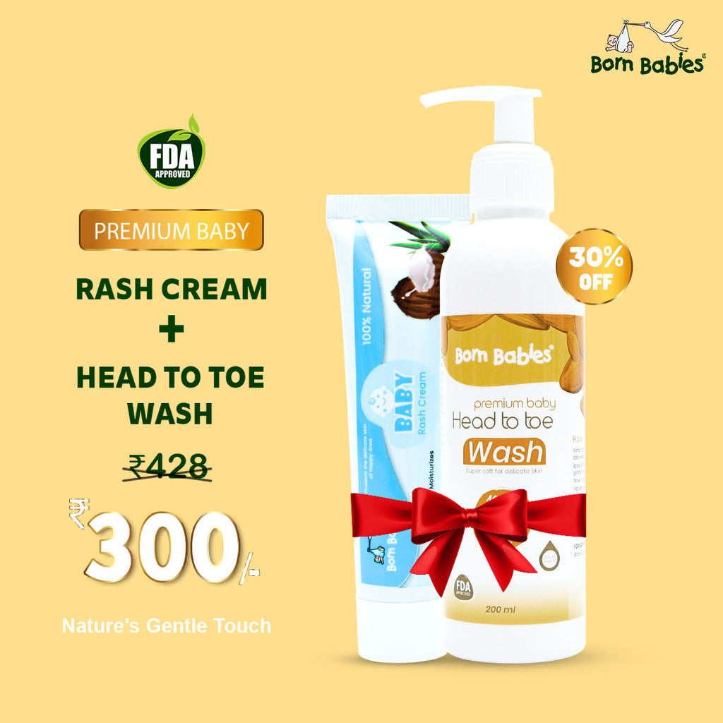 Combo Pack Of Baby Rash Cream & Baby Head To Toe Wash