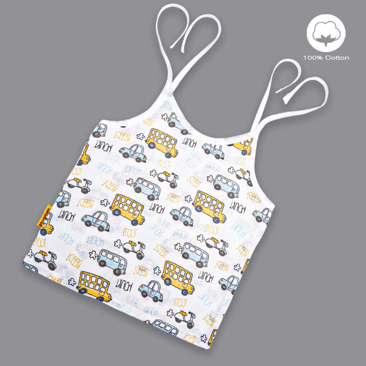 Born babies Baby Boy Baby Girl Organic Muslin cotton Printed Sleeveless Knot Jabla Yellow