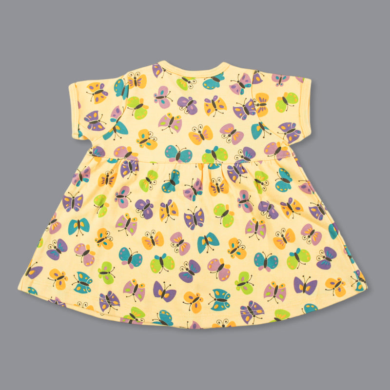 Born Babies Cotton Printed Frock - Yellow