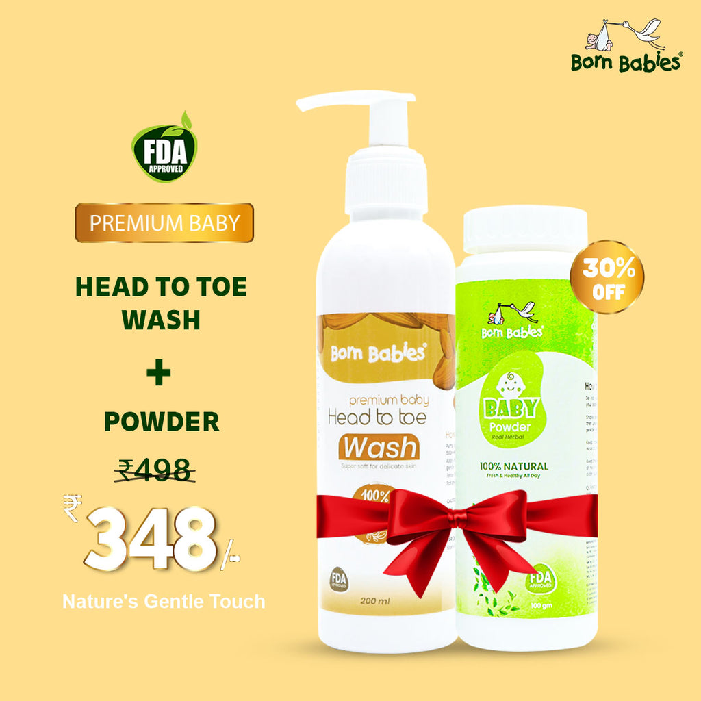 Combo Pack Of Baby Head To Toe Wash & Baby Powder