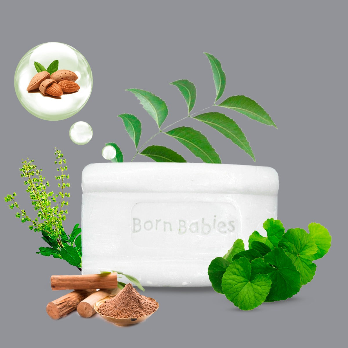 Born Babies 100% Natural Baby Soap Combo (2PCS)- 100gm (Buy 1 Get 1 Free)