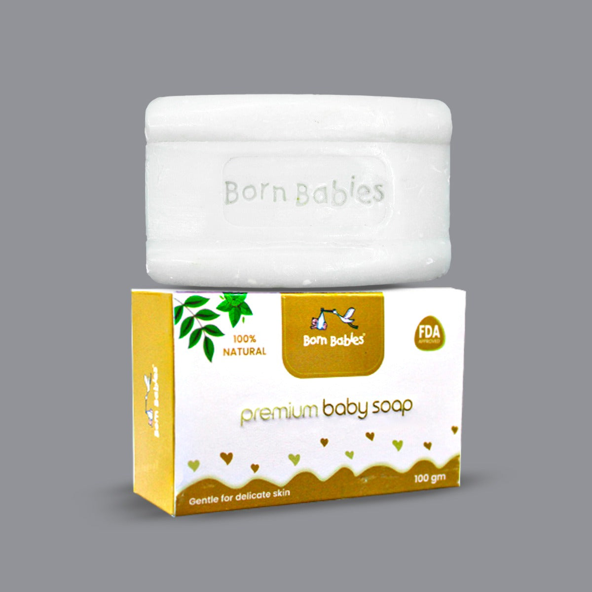 Born Babies 100% Natural Baby Soap Combo (2PCS)- 100gm (Buy 1 Get 1 Free)